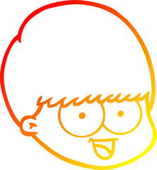 warm gradient line drawing cartoon male face