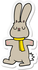 sticker of a cartoon rabbit