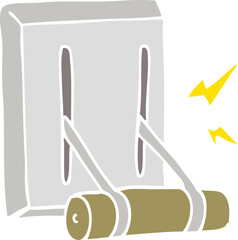 flat color illustration of a cartoon electrical switch