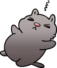 quirky gradient shaded cartoon cat