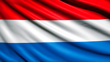The of a flag Netherlands with folds