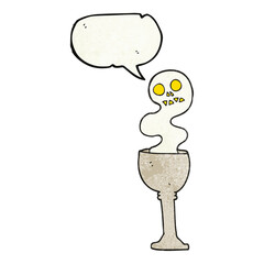 speech bubble textured cartoon spooky halloween goblet