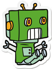 sticker of a cartoon robot