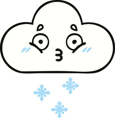 cute cartoon snow cloud