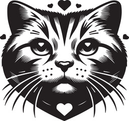 Valentine's Day Cat Art Design