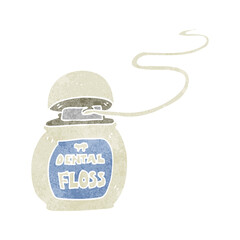 retro cartoon dental floss
