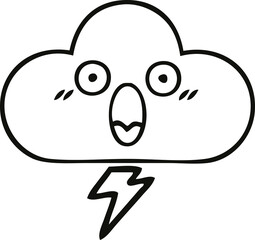 line drawing cartoon storm cloud