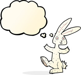 cartoon rabbit with thought bubble