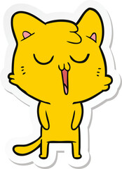 sticker of a cartoon cat singing