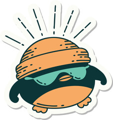 sticker of tattoo style cool robin