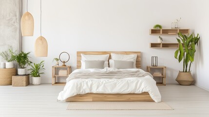 Serenity Blooms: A Haven of Nature in a Dreamy Bedroom