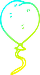 cold gradient line drawing cartoon balloon