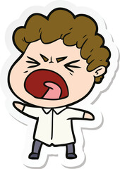 Fototapeta premium sticker of a cartoon furious man