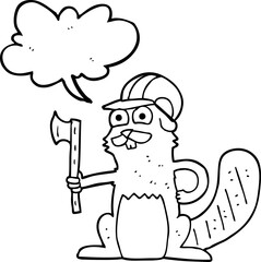 speech bubble cartoon beaver