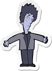 sticker of a cartoon vampire man