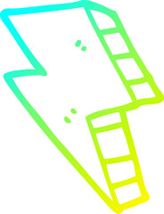 cold gradient line drawing cartoon lightning bolt