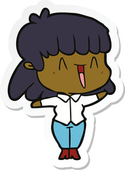 sticker of a cartoon woman