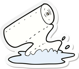 sticker of a cartoon kitchen towel soaking up spill