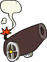 comic book speech bubble cartoon cannon