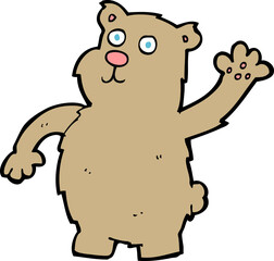 cartoon waving bear