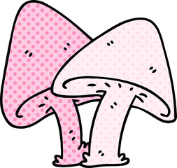 quirky comic book style cartoon mushrooms