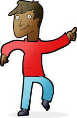 Naklejka premium cartoon happy man pointing