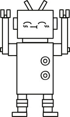 line drawing cartoon robot