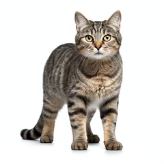 a cat, studio light , isolated on white background