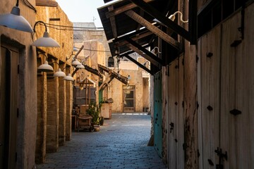 Fototapeta premium empty alleyway at the historic district in Dubai