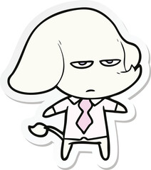 sticker of a annoyed cartoon elephant