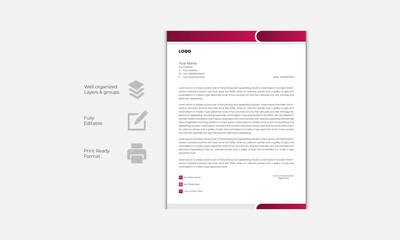 Modern Creative Vector Corporate Letterhead Design template