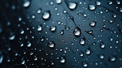 shiny raindrops on the surface of an umbrella, rainy weather, background for design