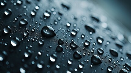 shiny raindrops on the surface of an umbrella, rainy weather