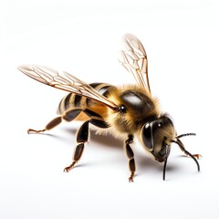 a bee, studio light , isolated on white background