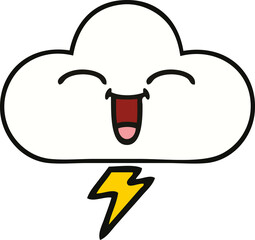 cute cartoon thunder cloud
