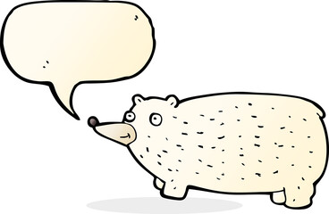 funny cartoon bear with speech bubble