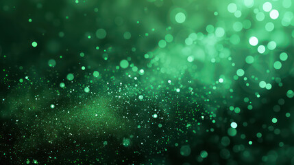 green luxury glitter and bokeh particles, green bokeh background, holiday festival background