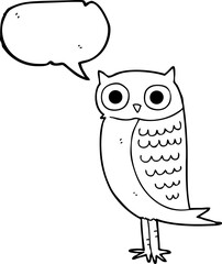 speech bubble cartoon owl