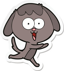 sticker of a cute cartoon dog