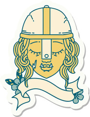 orc fighter character face sticker