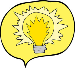 speech bubble cartoon light bulb