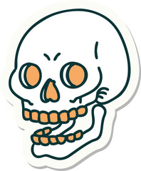 tattoo style sticker of a skull