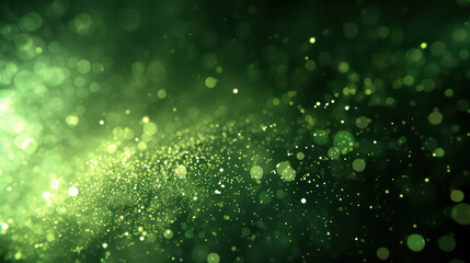 green luxury glitter and bokeh particles, green bokeh background, holiday festival background