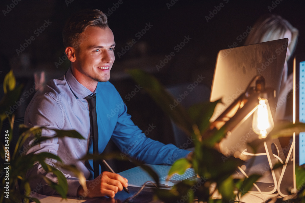 Sticker Handsome businessman working