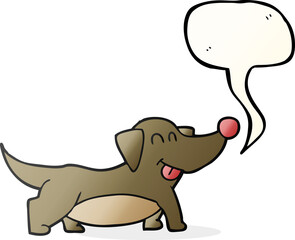 speech bubble cartoon happy little dog