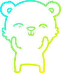 cold gradient line drawing happy cartoon bear