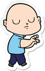 sticker of a cartoon bald man