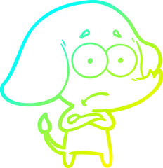 cold gradient line drawing cartoon unsure elephant