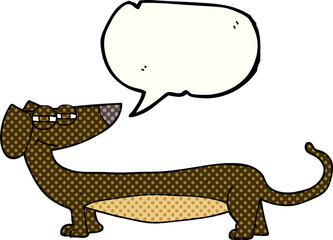 comic book speech bubble cartoon dachshund