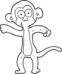 black and white cartoon monkey